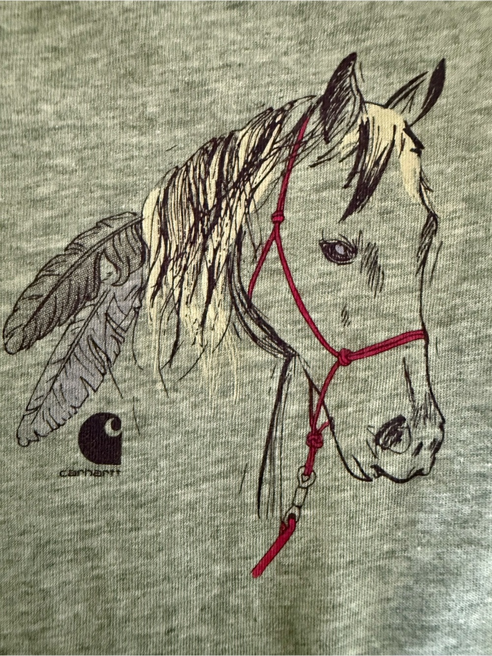 Carhartt Purple Corduroy Overalls with Gray Horse Bodysuit - Picture 5 of 13